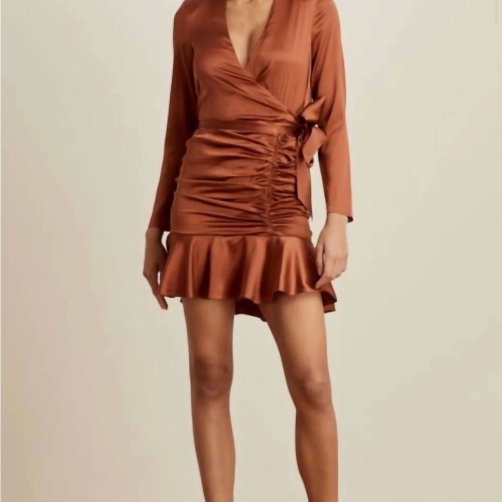 Veronica beard Agatha dress in Cognac